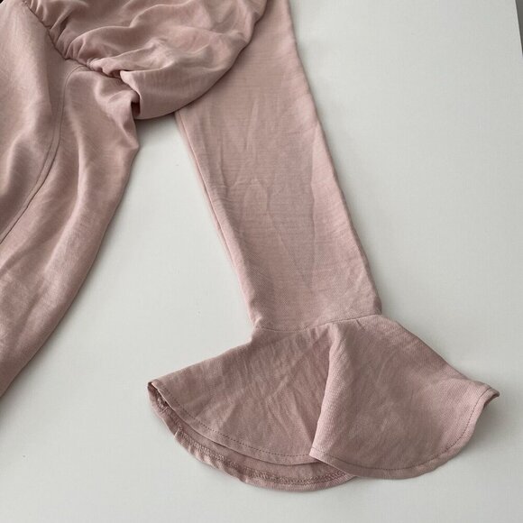 ASOS Mauve Pink Dress Open Slit Back Long Sleeve Demure High Neck Office Size 10 - Picture 10 of 10